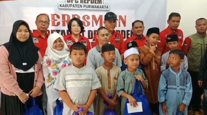 Peresmian Sederhana Sekretariat REPDEM DPC Purwakarta Bagikan Santunan Anak Yatim Dan Jompo.