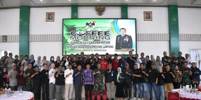 Tingkatkan Sinergitas dan Silaturahmi, Korem 043/Gatam Gelar Coffee Morning Bersama Insan media Provinsi Lampung