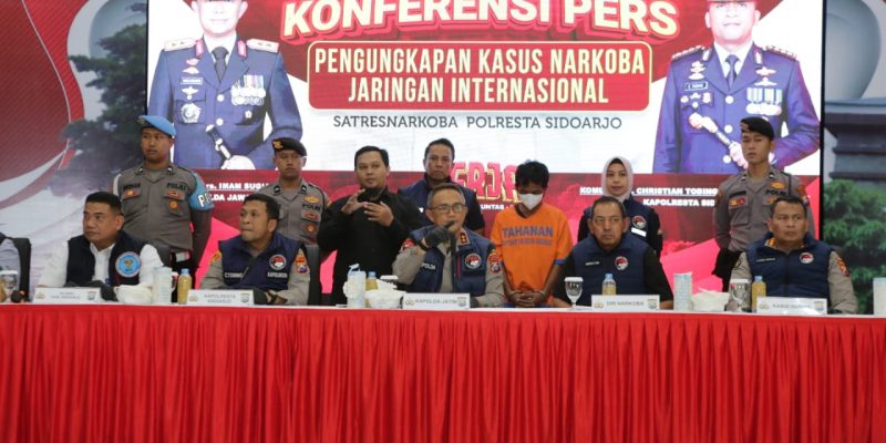 Polresta Sidoarjo Berhasil Tangkap Pengedar Narkoba Jaringan Internasional, 30Kg Sabu Diamankan