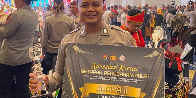 Bripka Agung Hidayat Raih Juara II Lomba TikTok Kategori TNI-Polri pada Awarding Day Apresiasi Kreasi Setapak Perubahan Polri 2024