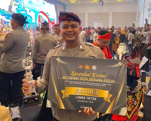 Bripka Agung Hidayat Raih Juara II Lomba TikTok Kategori TNI-Polri pada Awarding Day Apresiasi Kreasi Setapak Perubahan Polri 2024