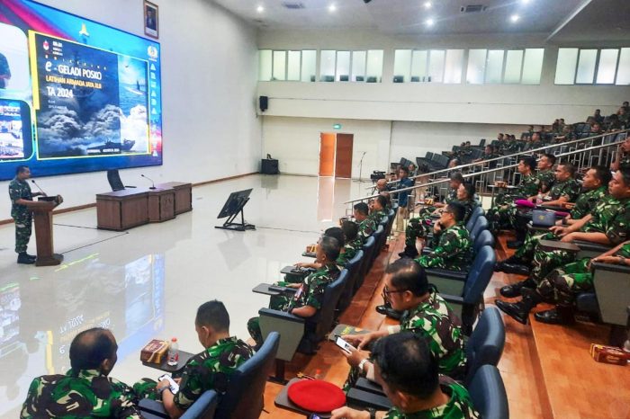 Komandan Beserta Perwira Yonif 1 Marinir Menerima Penyegaran PPKM dan Penataran Pelaku Gladi Posko Armada Jaya XLII TA. 2024