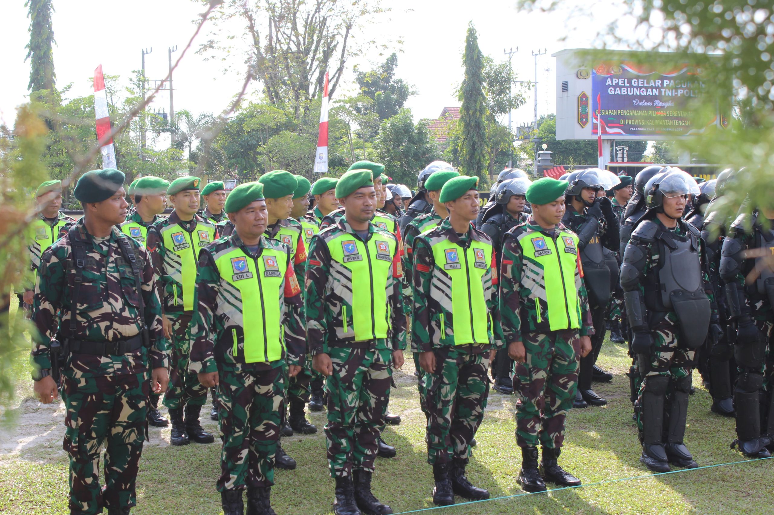 Anggota Kodim 1016/Plk Ikuti Apel Gabungan TNI – Polri dalam Rangka Pengamanan Pilkada