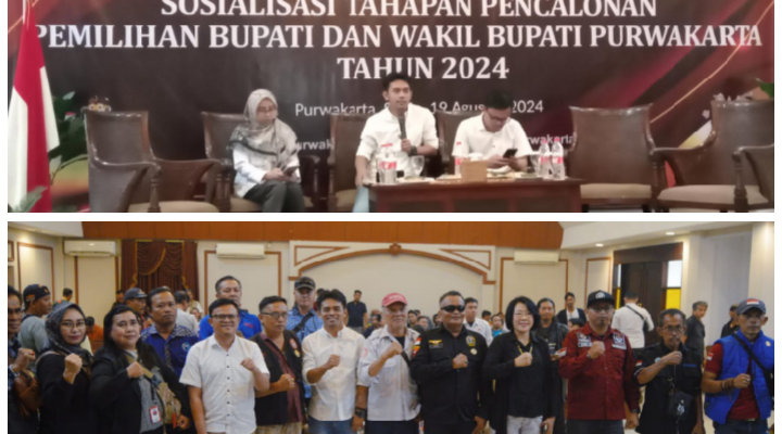 KPU Purwakarta Bersama Insan Pers Gathering Sosialisasi Tahapan Pencalonan Pilkada Purwakarta Tahun 2024-2029.