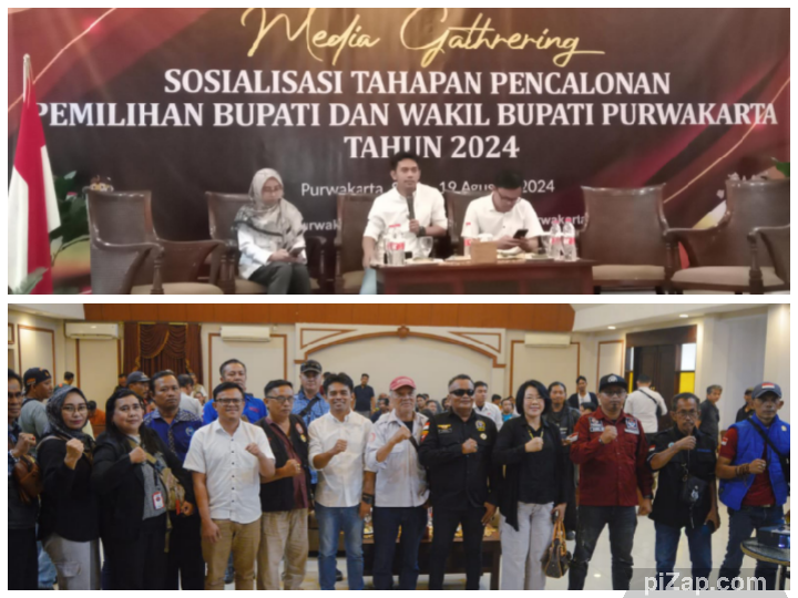 KPU Purwakarta Bersama Insan Pers Gathering Sosialisasi Tahapan Pencalonan Pilkada Purwakarta Tahun 2024-2029.