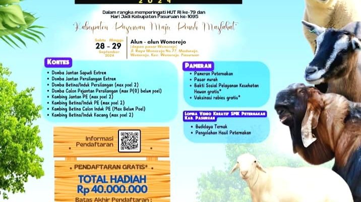 Kontes Kambing di Alun-Alun Wonorejo Dalam Rangka Memperingati HUT RI Ke 79 Dan Hari Jadi Kabupaten Pasuruan Ke 1095