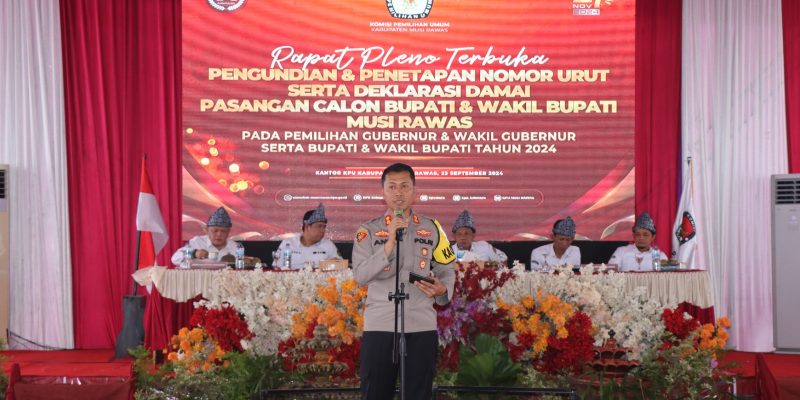 Kapolres Musi Rawas Pimpin Ratusan Personel Pengamanan Rapat Pleno Terbuka