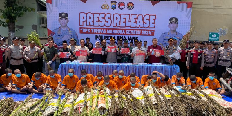 Operasi Tumpas Narkoba Semeru 2024, Polres Lumajang Berhasil Ungkap 16 Kasus dan Bongkar Ladang Ganja di TNBTS