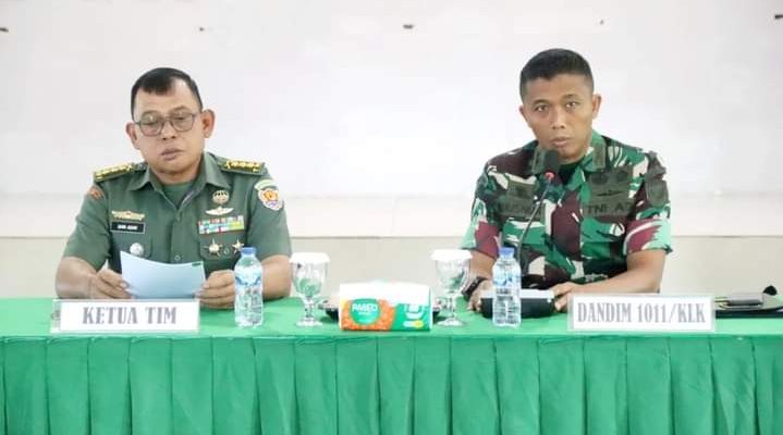 Kodim 1011/Klk Terima Kunjungan Asnis Gar Binter Koramil dari Pusterad