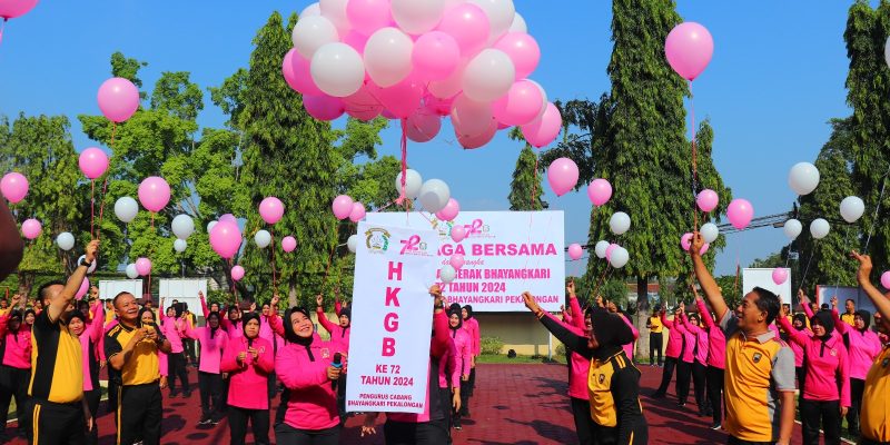 Sambut HKGB Ke-72, Polres Pekalongan Gelar Olah Raga Bersama