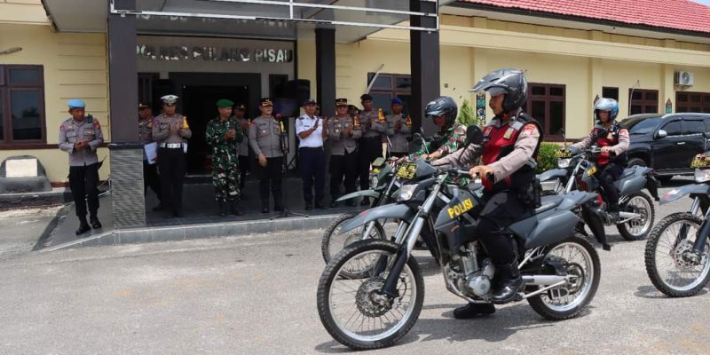 Tahap Penetapan Paslon, Polres Pulang Pisau Gelar Patroli Gabungan Skala Besar