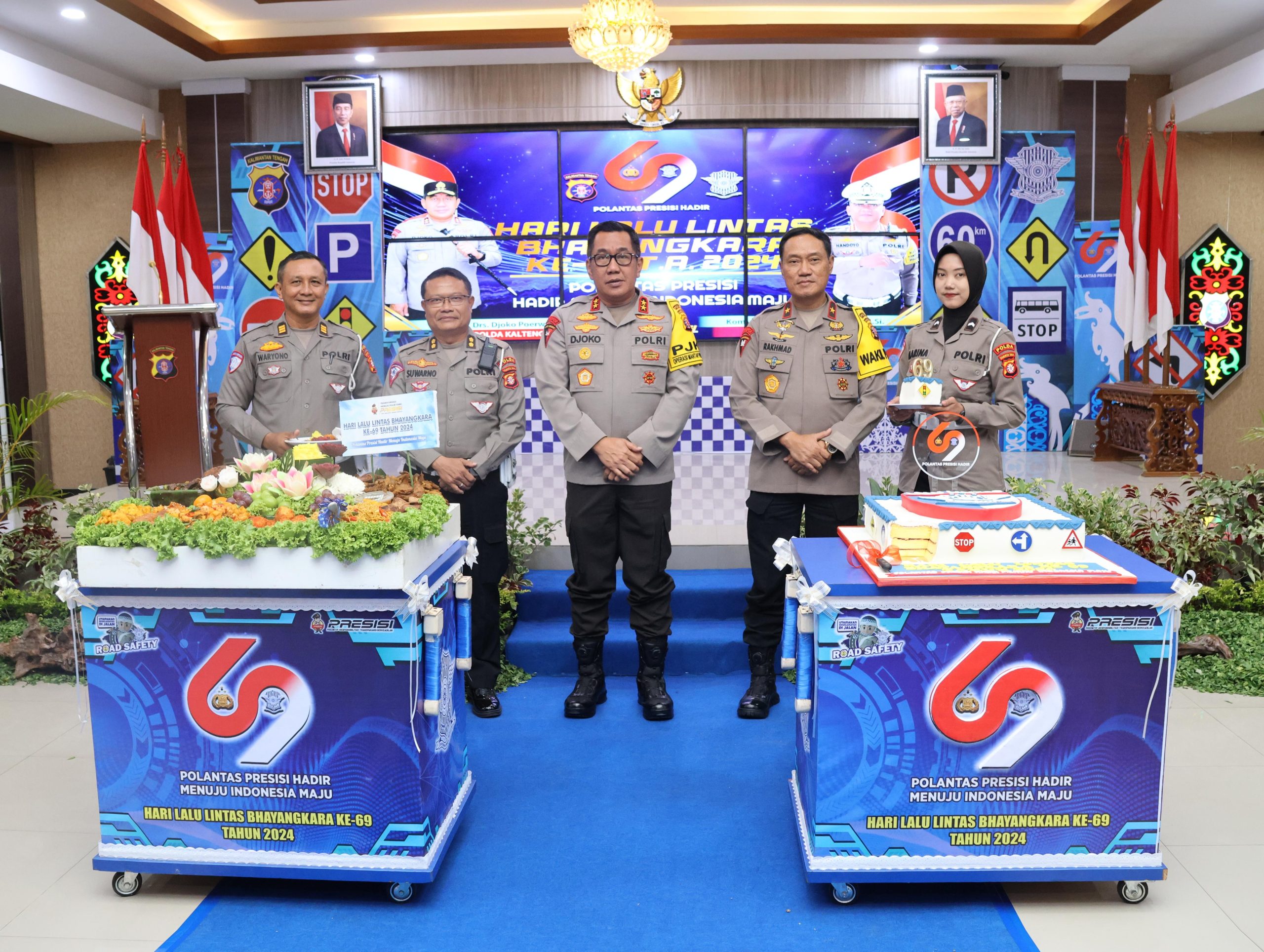 Syukuran HUT Lantas Bhayangkara Ke-69, Kapolda Kalteng Beri Penghargaan Bupati, Personel Lantas dan Atlet Tinju