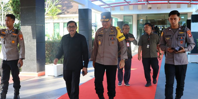 Wakapolda Bersama Kajati dan Danrem Sambut Kedatangan Menteri Pertanian RI di Bandara Tjilik Riwut