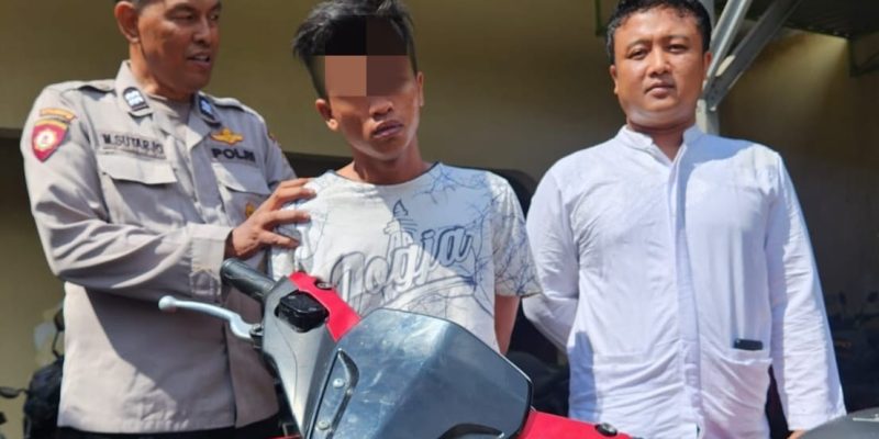 Polsek Kenjeran Amankan Pelaku Curanmor Dari Amukan Warga