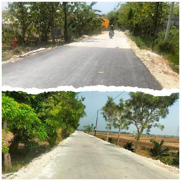 Tidak Dilengkapi Papan Nama, Pembangunan Rekontruksi Jalan Rabat Beton Milik PU Bina Marga Lamongan