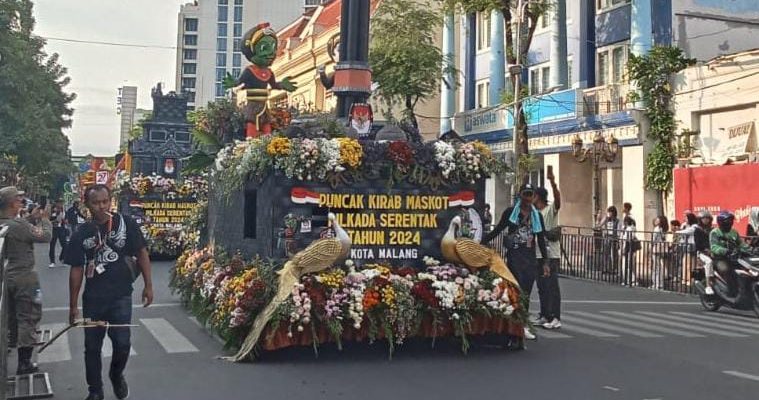 KPU JATIM Menggelar Puncak Kirab Maskot Di Kota Surabaya