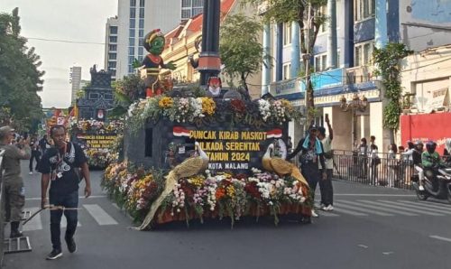 KPU JATIM Menggelar Puncak Kirab Maskot Di Kota Surabaya