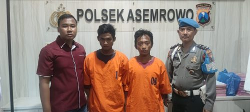 Rusak Gembok Pagar 2 orang Pelaku Curanmor Berhasil di Amankan Unit Reskrim Polsek Asemrowo