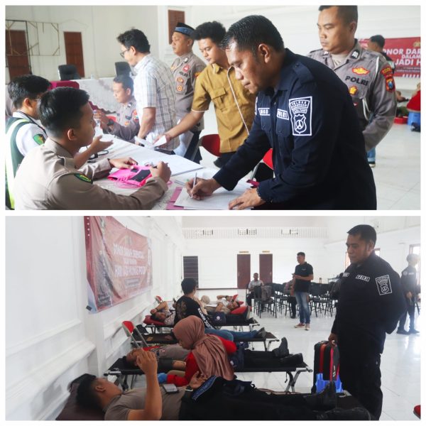 Solidaritas HUT Humas Polri ke-73, Humas Polres Pasuruan Gelar Donor Darah Bersama Media