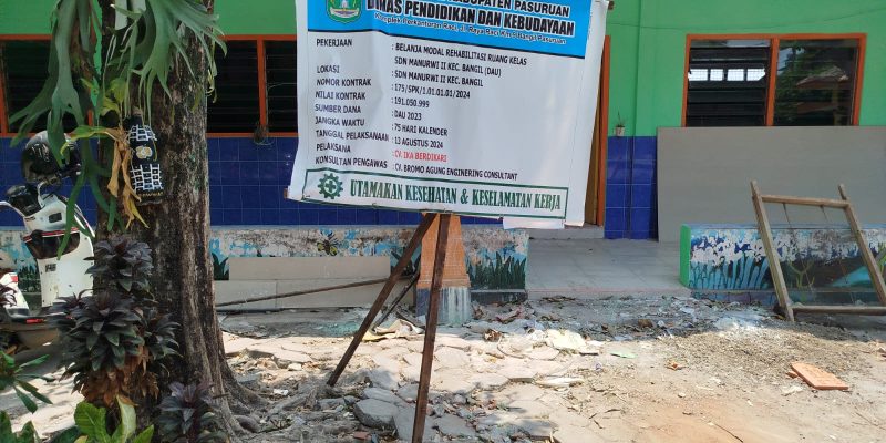 Rehab Ruang Kelas Sekolah di Kabupaten Pasuruan Melalui Dinas Pendidikan