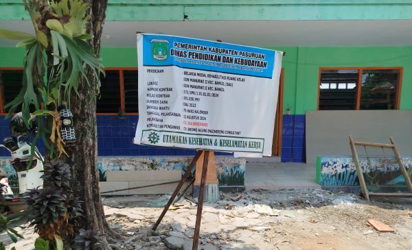 Rehab Ruang Kelas Sekolah di Kabupaten Pasuruan Melalui Dinas Pendidikan