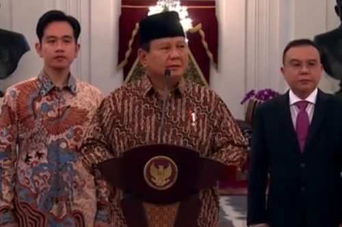 Presiden dan Wapres Umumkan Nama Menteri dan Pejabat Setingkat Menteri “Kabinet Merah Putih