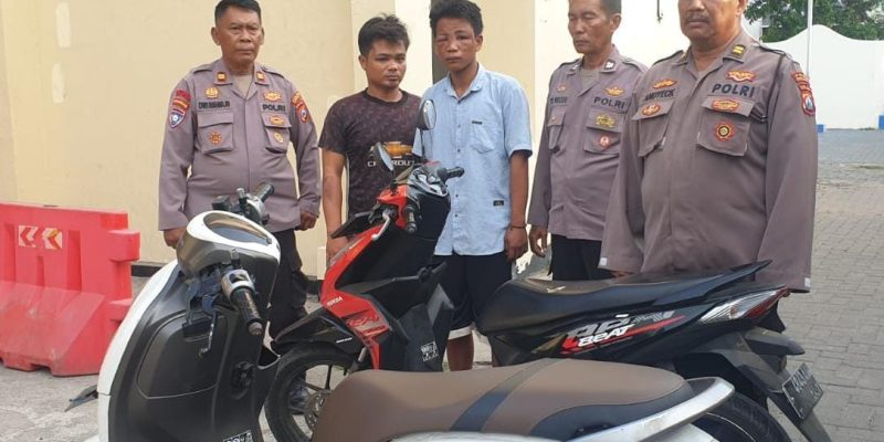 Polsek Kenjeran Amankan 2 Pelaku Pencurian Sepeda Motor TKP Bulak Banteng Lor.