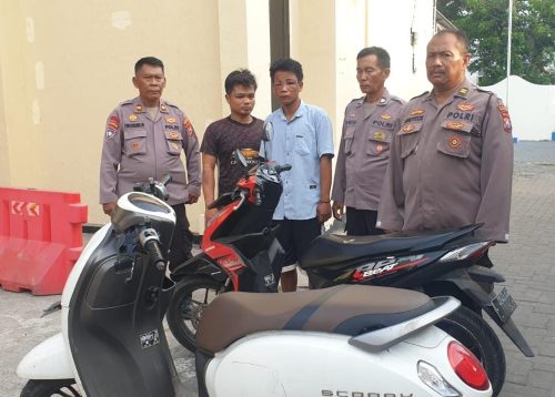 Polsek Kenjeran Amankan 2 Pelaku Pencurian Sepeda Motor TKP Bulak Banteng Lor.
