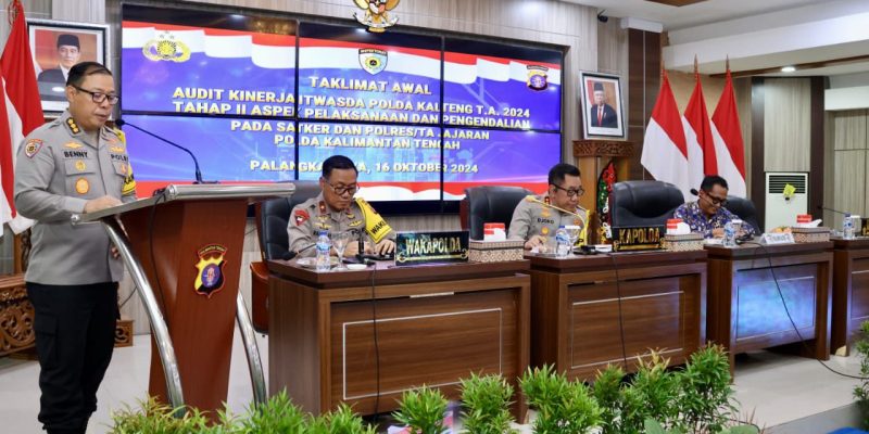 Kapolda Kalteng Buka Taklimat Awal Audit Kinerja Itwasda Polda Kalteng Tahap II 2024