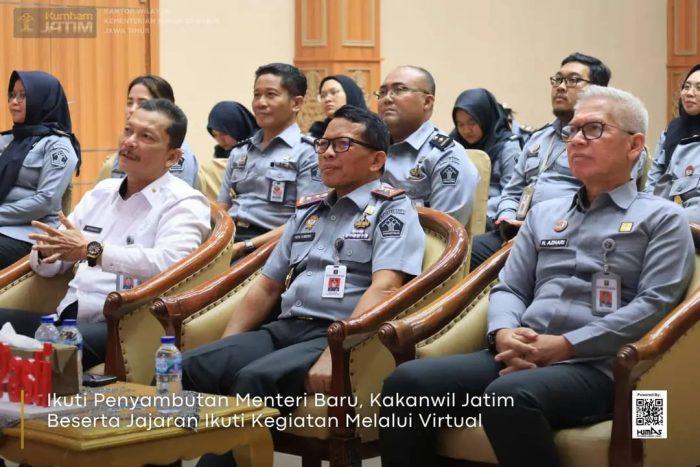 Ikuti Penyambutan Menteri Baru Melalui Virtual, Kakanwil Jatim