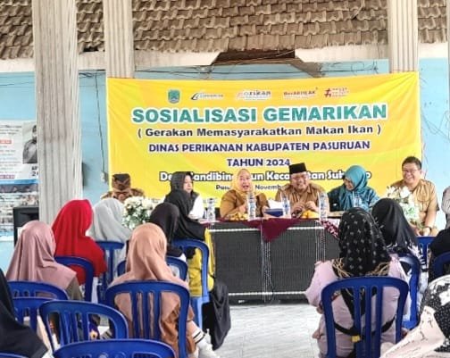 Kepala Dinas Perikanan Sosialisasikan Gemarikan Di Desa Candibinangun, Kecamatan Sukorejo Kab. Pasuruan