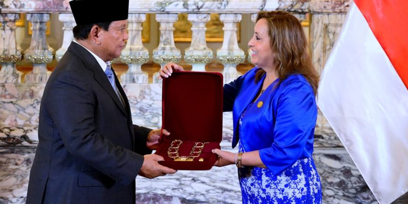 Presiden Prabowo Subianto Terima Penghargaan “Grand Cross of the Order of the Sun of Peru”