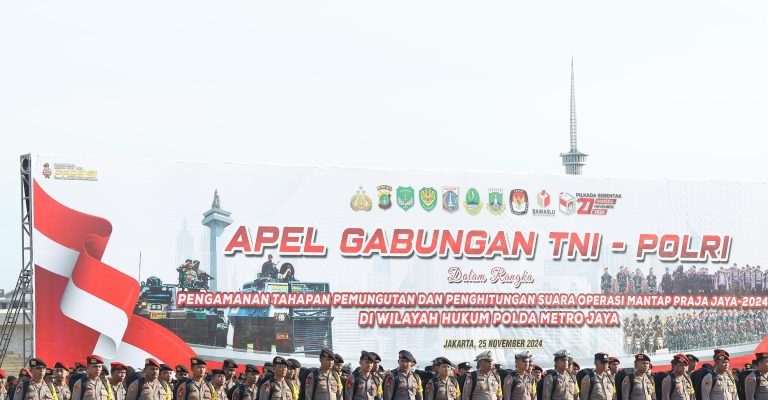 Kapolda Metro dan Pangdam Jaya Pimpin Apel Kesiapan Pengamanan Pilkada 2024 di Monas