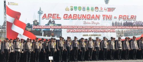 Kapolda Metro dan Pangdam Jaya Pimpin Apel Kesiapan Pengamanan Pilkada 2024 di Monas