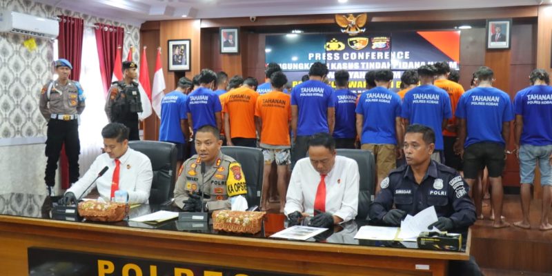 Polres Kobar Amankan 31 Pelaku Pencurian Sawit, 13 Positif Narkoba