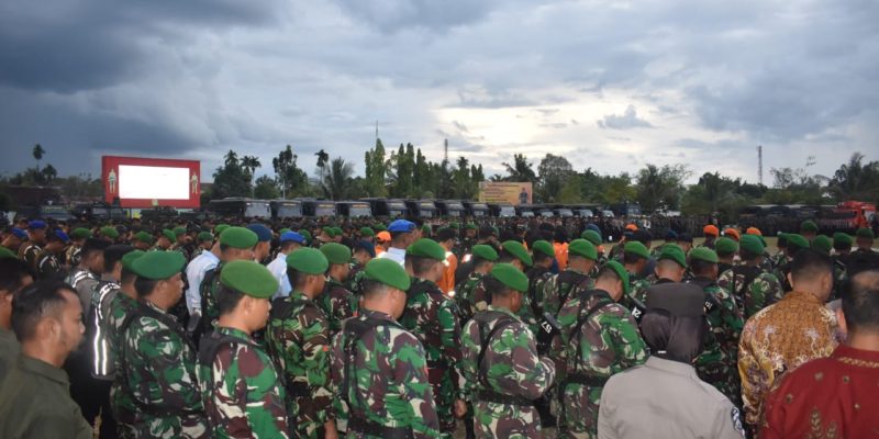 Anggota Kodim 1016/Plk Laksanakan Apel Gelar Pasukan Pengamanan Kunker Wapres RI di Kalteng