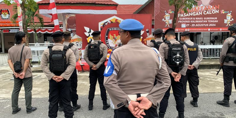 Jelang Pemungutan Suara Pilkada Serentak, Polda Kalteng Tingkatkan Pengamanan Kantor KPU