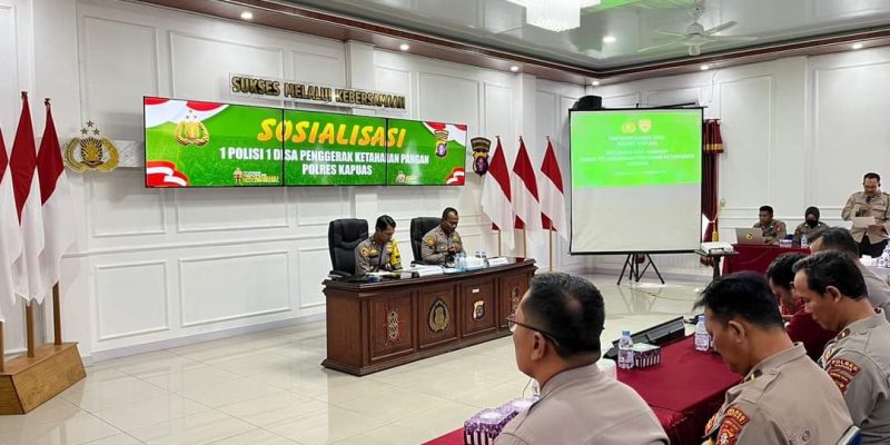 Wakapolres Kapuas Berikan Sosialisasi 1 Polisi 1 Desa Penggerak Ketahanan Pangan Polres Kapuas
