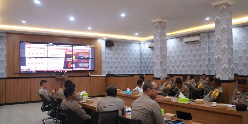 Sukseskan Pilkada Serentak, Polresta dan Kodim 1016/Palangka Raya Ikuti Vicon Kapolri dan Panglima TNI