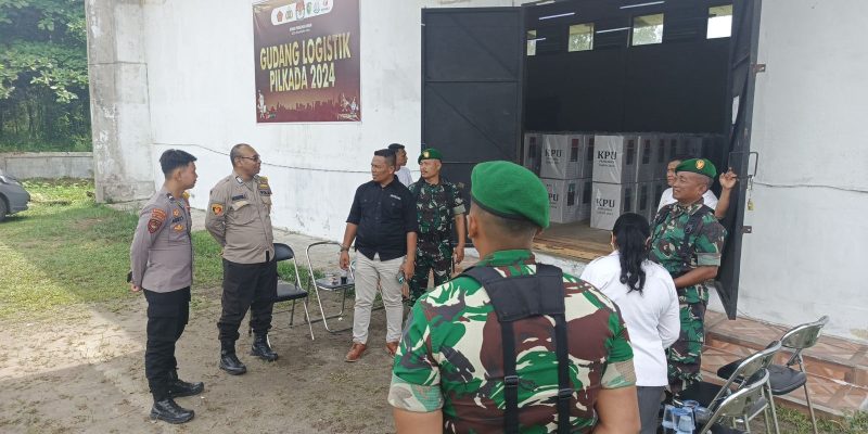 Satgas OMP Polresta Dampingi Terima Kunjungan Kodim 1016 di Kantor KPU Kota Palangka Raya