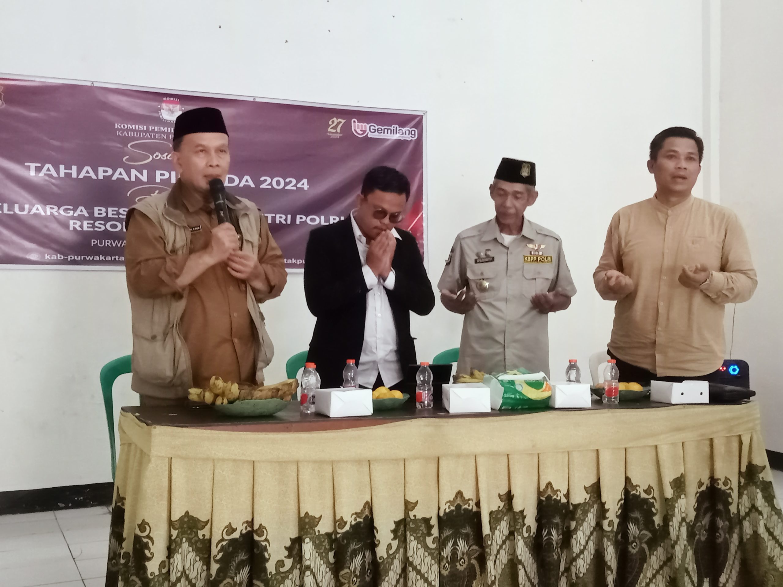 KPU Sosialisasi Tahapan Pilkada Serentak Bersama KBPP Polri Resort Purwakarta Tahun 2024