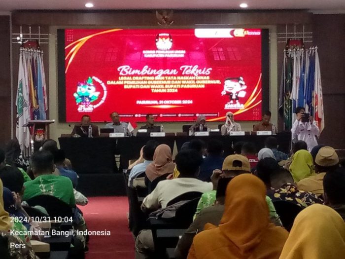 KPU kabupaten Pasuruan Gelar Bimtek Legal Drafting Kepada PPK Se-kabupaten Pasuruan