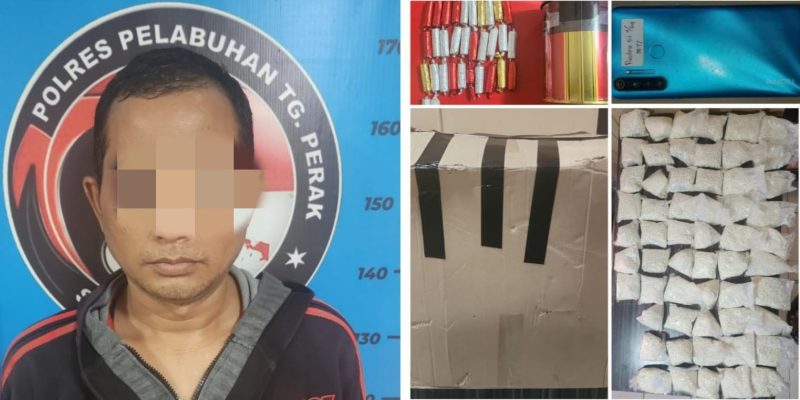 Satresnarkoba Polres Pelabuhan Tanjung Perak Amankan Kurir Pil LL, Sita 57.315 Butir Pil LL