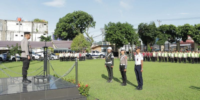 Polres LubukLinggau Menggelar Apel Pasukan Operasi Lilin 2024 Dalam Rangka Menyambut Nataru
