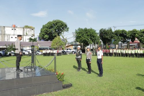 Polres LubukLinggau Menggelar Apel Pasukan Operasi Lilin 2024 Dalam Rangka Menyambut Nataru