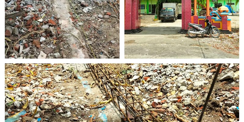 Diduga Tidak Sesuai RAB, Proyek Pagar Sekolah SMPN 1 Sambeng