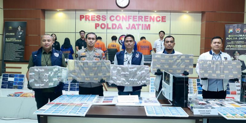 Ditsiber Polda Jatim Bongkar Judi Online dan TPPU Jaringan Internasional