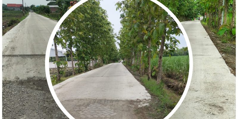 Pembangunan Jalan Rabat Beton Tanpa Berem dan Papan Nama Proyek Milik Dinas PU Lamongan