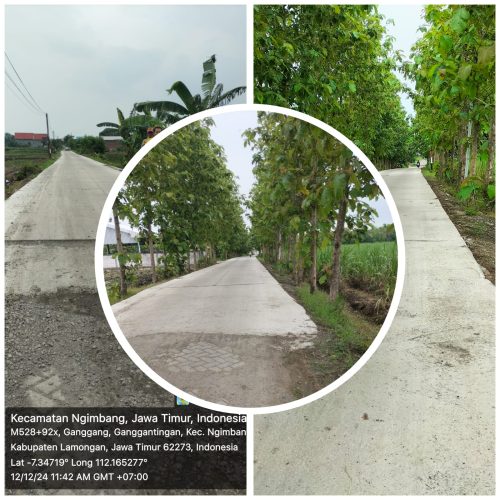 Pembangunan Jalan Rabat Beton Tanpa Berem dan Papan Nama Proyek Milik Dinas PU Lamongan