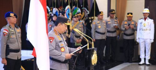 Polri Gelar Upacara Korps Raport Kenaikan Pangkat Pejabat Tinggi